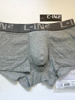 "C-IN2" Size X-Large Cotton Low-Rise Core Boxer Brief/Trunks - Heather Gray